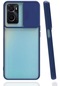 Oppo A96 4g Kılıf Lopard Slayt Sürgülü Kamera Korumalı Renkli Silikon Kapak - Lacivert