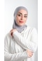 Gri Pratik Hazır Geçmeli Tesettür Bone Sandy Kumaş Spor Hijab 211 Gri