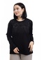 Yeni Sezon 2023 Kadın Orta Yaş Ve Üzeri Viskoz Taş İşlemeli Modelli Lüks Anne Penye Bluz 23704-siyah