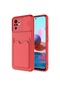 Noktaks - Xiaomi Poco M5s Uyumlu - Kılıf Slayt Sürgülü Kart Bölmeli Kartix Kapak - Kırmızı