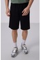 Siyah Yüzeyi Dokulu Oversize Erkek Şort - 81288 Siyah