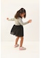 Luess Kız Çocuk Tül Detaylı Triko Elbise-gri