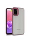 Noktaks - Samsung Galaxy A03s Uyumlu - Kılıf Arkası Şeffaf Kamera Çevresi Parlak Zıt Renkli Flora Kapak - Kırmızı
