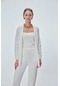 Join Us Kadın Bol Kesim Cepli Blazer Ceket 0051 Beyaz