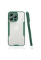Kilifone - İphone Uyumlu İphone 14 Pro Max - Kılıf Kenarı Renkli Arkası Şeffaf Parfe Kapak - Koyu Yeşil