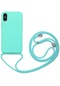 Noktaks - İphone Uyumlu İphone Xs 5.8 - Kılıf Renkli İp Askılı Koruyucu Ropi Kapak - Turkuaz