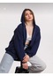 Kanguru Cep Detaylı Oversize Sweat- Lacivert Renk-389