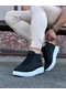 Siyah Bağcıklı Sneakers Yarım Bilek Bot Renkli Çok Renkli