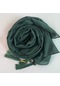 Kabarcık Şifon Başörtüsü Kadın Püskül Dekorasyon Düz Renk Uzun Sarar Kadın Dark Green Dark Green Çok Renkli