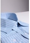 Büyük Beden Kolay Ütü Kravatlık Armürlü Pamuklu Saks Mavi Erkek Gömlek-29994-saks Mavi