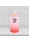Bk Gift İsimli Dad Tasarımlı Kırmızı Renk Pipetli Buzlu Cam Bardak 600ml - 6, Babaya Hediye, Doğum Günü Hediyesi Kobitmeyen137849 Bk Gift
