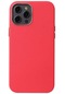 Noktaks - İphone Uyumlu İphone 12 Pro Max - Kılıf Kablosuz Şarj Destekli Leathersafe Magsafe Kapak - Kırmızı