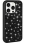Mutcase - İphone Uyumlu İphone 15 Pro - Kılıf Parlak Taşlı Tasarımlı Silikon Pırlanta Kapak - Siyah