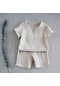 Gri Pamuk Bebek Setleri Eğlence Sporları Kız Erkek T-shirt + Şort Setleri Bebek Giyim Erkek Bebek Kız Giysileri