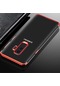 Kilifone - Samsung Uyumlu Galaxy J8 - Kılıf Dört Köşesi Renkli Arkası Şefaf Lazer Silikon Kapak - Kırmızı