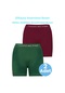 Erkek Dikişsiz/seamless Nefes Alabilen Boxer 2'li Set Bordo - Yeşil
