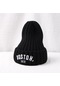 Siyah Kış Yeni Bebek Şapka Yumuşak Pamuk Mektup Işlemeli 1-6 Yıl Erkek Kız Şapka Kaput Düz Renk Sıcak Örme Kasketleri
