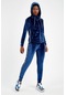 Maraton Sportswear Regular Kadın Kapşonlu Uzun Kol Basic Lacivert Eşofman Takımı 18189-lacivert
