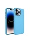 Kilifolsun iPhone Uyumlu 14 Pro Max Kılıf Metal Çerçeve Ve Buton Tasarımlı Silikon Luna Kapak Sierra Mavi
