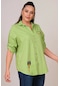 Cotton Büyük Beden Kadın Gömlek - Çağla Yeşili