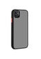 Noktaks - İphone Uyumlu İphone 11 Pro Max - Kılıf Arkası Buzlu Renkli Düğmeli Hux Kapak - Siyah