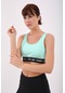 Tommy Life Mint Yeşili Yazı Şeritli Standart Kalıp U Yaka Kadın Spor Büstiyer - 97113 Mint Yeşili