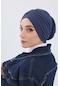 Fularlı Bone Türban,b-81rb İndigo