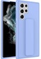 Ekılıf - Samsung Galaxy S22 Ultra Uyumlu Kılıf Mat Koruyucu El Tutacaklı Stand Olabilen Qstand Kapak - Lila
