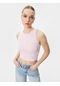 Koton Crop Atlet Kolsuz Halter Yaka Dokulu Rose 4sak10088ek 4SAK10088EKRSM