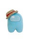 10cm Aramızda Hasır Şapkalı Peluş Oyuncak Bebek Oyun Figürü Açık Mavi