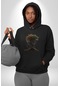Çiçek Siyah Kız Moda Doğa Kök Salımı Kadın Erkek Siyah Kapüşonlu Sweatshirt Hoodie Siyah