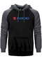 Suzuki Motorcycle Logo Gri Renk Reglan Kol Kapşonlu Sweatshirt Gri