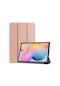 Noktaks - Samsung Galaxy Uyumlu Samsung Galaxy Tab A T580 10.1 - Kılıf Smart Cover Stand Olabilen 1-1 Uyumlu Tablet Kılıfı - Rose Gold