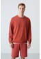 Tommy Life Kiremit Basic O Yaka Rahat Form Erkek Sweatshirt - 88053 Kiremit