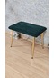Sevinç Mobilya Gold Metal Ayakli Bench Puf Tedyy Puf Yeşil