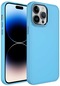 iPhone Uyumlu 13 Pro Kılıf Metal Çerçeve Hassas Butonlu Renkli Içi Kadife Kilifi Kapak Luna - Sierra Mavi