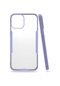 Noktaks - iPhone Uyumlu 12 - Kılıf Kenarı Renkli Arkası Şeffaf Parfe Kapak - Mor