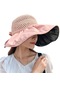 Ikkb Moda Bayanlar Güneş Şapkası Açık Plaj Balıkçı Şapkası Pembe