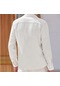 Ikkb Yeni Erkek Düz Renk Uzun Kollu Günlük Yaka Gömlek Beyaz
