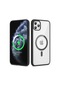Noktaks - iPhone Uyumlu 11 Pro Max - Kılıf Kablosuz Şarj Destekli Ege Silikon Kapak - Siyah