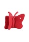 Noktaks - iPad Uyumlu 10.2 8.nesil - Kelebek Figürlü Standlı Tablet Kılıfı - Kırmızı