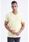 Sarı Basic Kısa Kol Standart Kalıp V Yaka Erkek T-shirt - 87912 Sarı