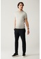 Erkek Siyah Beli Lastikli 360 Derece Esnek Teknik Kumaş Zeugma Slim Fit Pantolon A41y3077