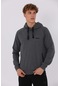 Maraton Sportswear Regular Erkek Kapşonlu Uzun Kol Basic Antramelanj Sweatshirt 20613-antramelanj