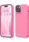 İphone 15 Plus Uyumlu Silikon Kılıf - Pastel Renk Tonu Esnek Tam Koruma Kapak - Pembe