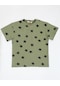 Luess Yıldız Baskılı Oversize Kısa Kol Erkek Çocuk T-shirt Yeşil