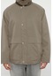 Unisex Moda Şık Regular Ceket Yaka Standart Düz Astarlı Regular Fit Kadife Yaka Detaylı Mont TAŞ