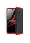 Kilifone - Xiaomi Uyumlu Poco X3 / Poco X3 Nfc / Poco X3 Pro - Kılıf 3 Parçalı Parmak İzi Yapmayan Sert Ays Kapak - Siyah-kırmızı