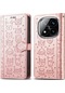 İçin Xiaomi Redmi Note 14 Pro 5g/ Poco X7 5g Kılıf Deri Cüzdan Çevirme Telefon Kapağı Sevimli Kedi Köpek Desen - Gül Altın Gül Altın