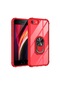 Noktaks - iPhone Uyumlu Se 2022 - Kılıf Yüzüklü Arkası Şeffaf Koruyucu Mola Kapak - Kırmızı